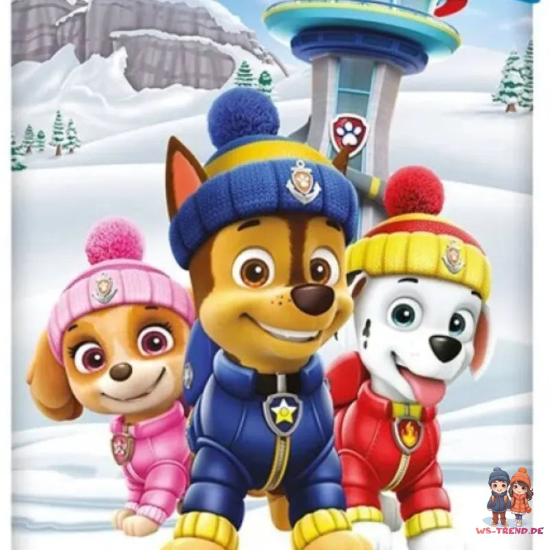 Paw Patrol Chase Kinder Flanell Bettwäsche Set 135/140x200 65x65 Baumwolle - WS-Trend.de