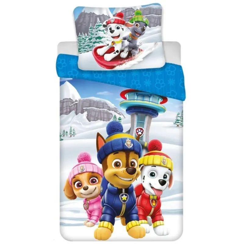 Paw Patrol Chase Kinder Flanell Bettwäsche Set 135/140x200 65x65 Baumwolle - WS-Trend.de