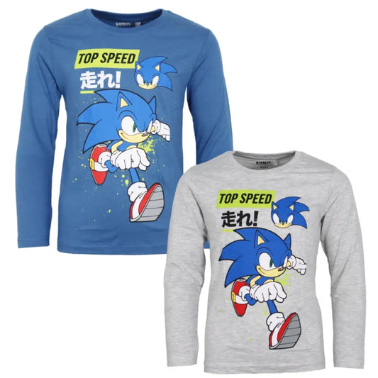 Sonic The Hedgehog Kinder Jungen langarm Shirt Langarmshirt - WS-Trend.de Junge Gr. 104 bis 134