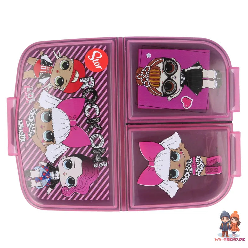 LOL Surprise 2 teiliges Lunch Set - Brotdose 3 Kammern Trinkbecher - WS-Trend.de
