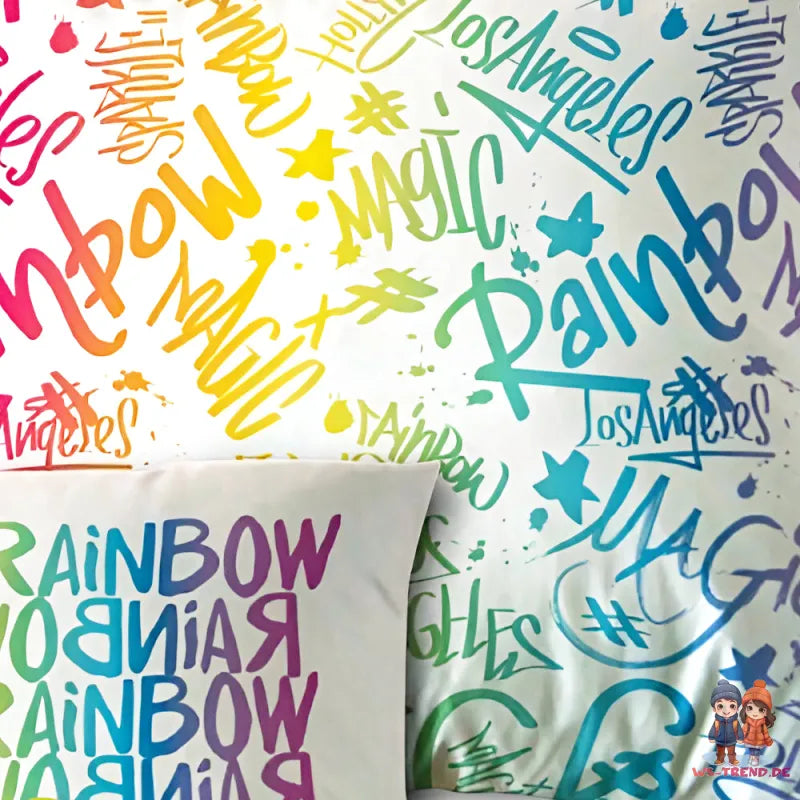 Rainbow High Mädchen Velours Kissen Dekokissen Cushion 40x40 cm - WS-Trend.de