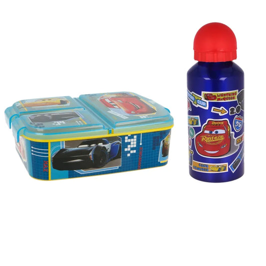 Disney Cars Lightning McQueen 2 tlg. Lunch Set 3Kammer Brotdose Alu-Trinkflasche - WS-Trend.de