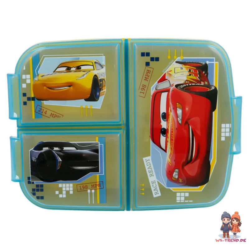 Disney Cars Lightning McQueen 2 tlg. Lunch Set 3Kammer Brotdose Alu-Trinkflasche - WS-Trend.de