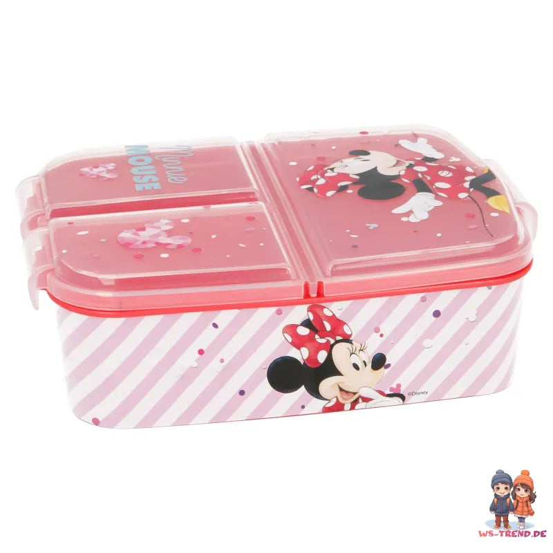 Disney Minnie Maus 4 teiliges Lunch Set Brotdose Alu-Trinkflasche - Löffel Gabel - WS-Trend.de