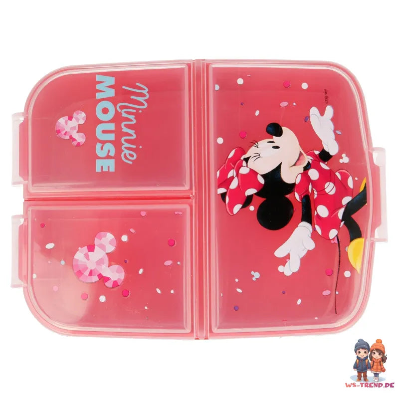 Disney Minnie Maus 4 teiliges Lunch Set Brotdose Alu-Trinkflasche - Löffel Gabel - WS-Trend.de
