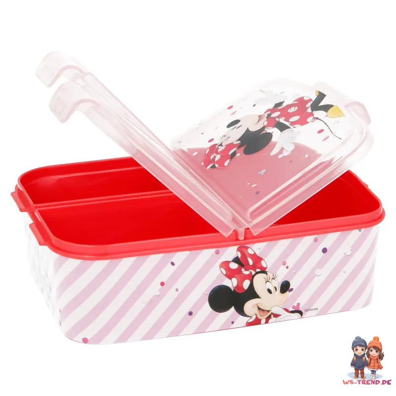 Disney Minnie Maus 4 teiliges Lunch Set Brotdose Alu-Trinkflasche - Löffel Gabel - WS-Trend.de