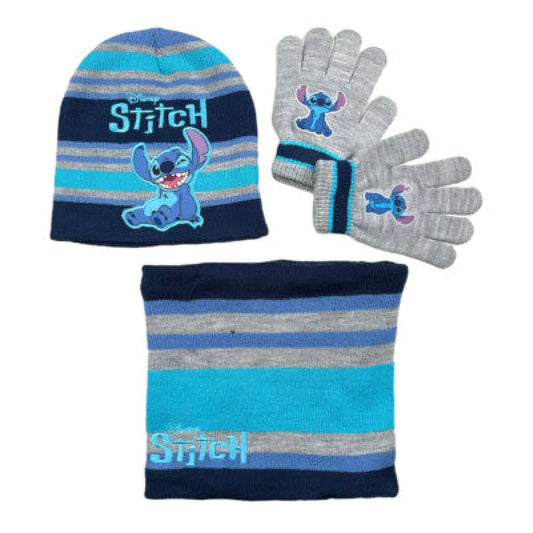 Disney Stitch Set Kinder Herbst 3tlg Wintermütze Snood Handschuhe Gr. 54 - WS-Trend.de
