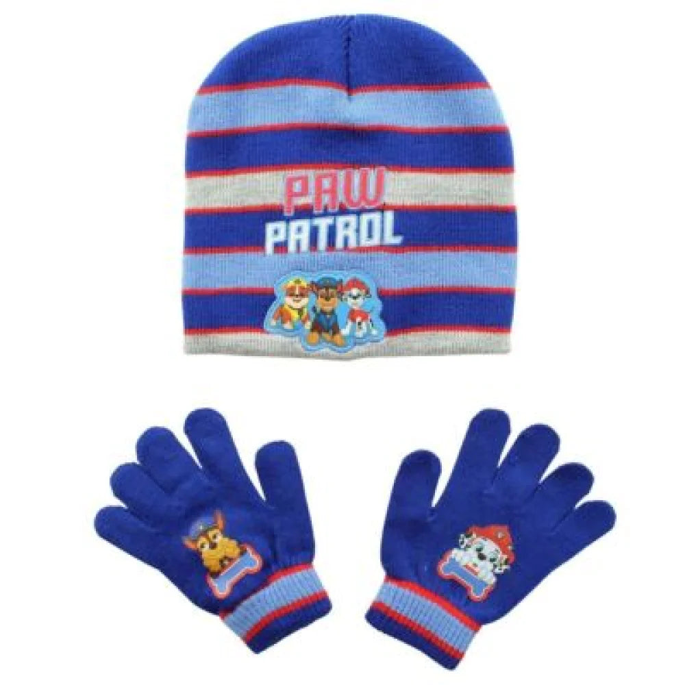 Paw Patrol Chase Kinder 2tlg Set Winter Mütze plus Handschuhe Gr.54 - WS-Trend.de