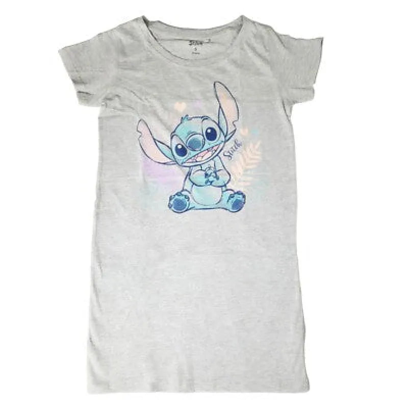 Disney Stitch Damen kurzarm Schlafshirt Nachthemd Langshirt S-XL - WS-Trend.de