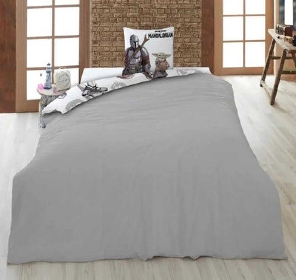 Star Wars Madalorian Yoda Bettwäsche 2tlg. Set 135x200 80x80 - WS-Trend.de