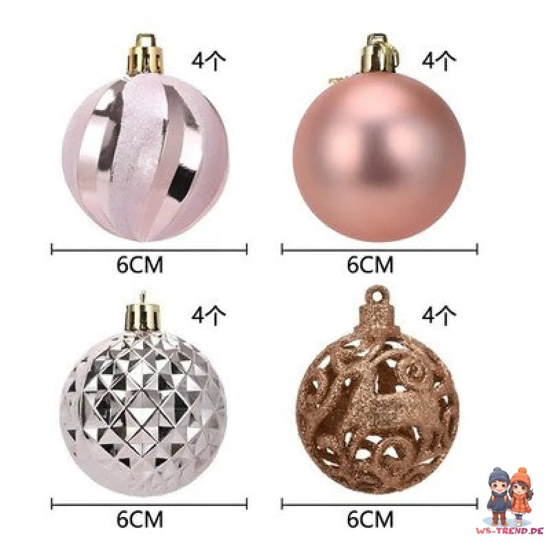 Weihnachtskugeln 16 St Weihnachtsbaumkugel Christbaumkugel Tannenbaumkugel - WS-Trend.de