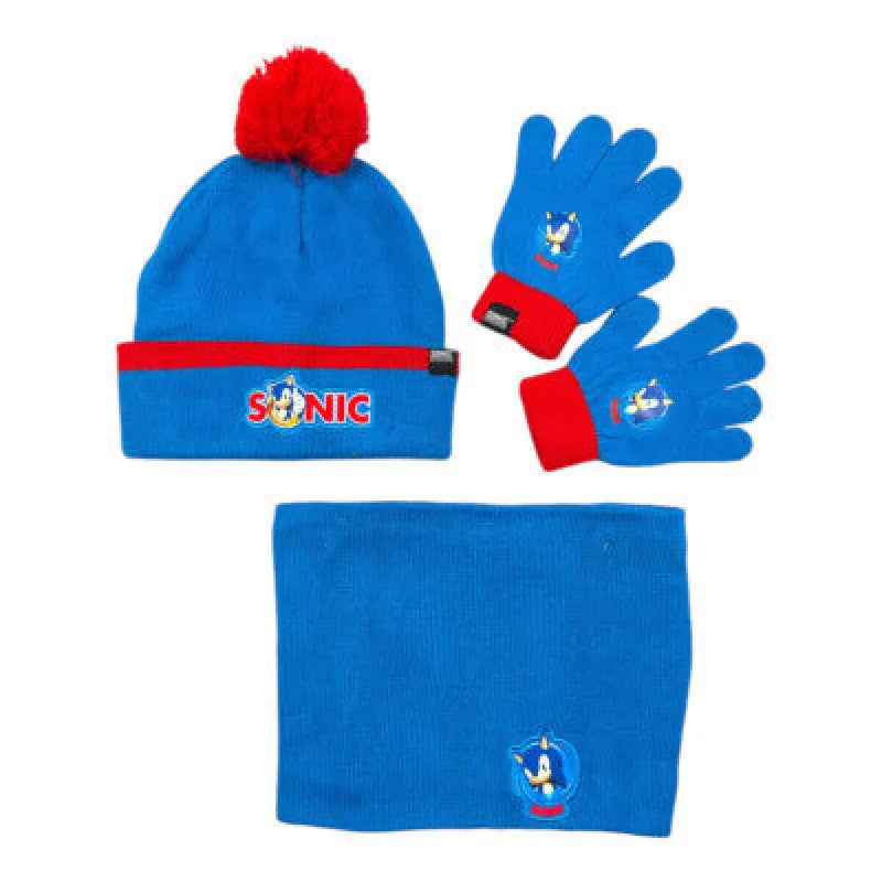 Sonic Set Kinder Herbst 3tlg Wintermütze Snood Handschuhe Gr. 54 - WS-Trend.de