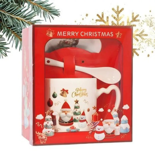 Weihnachten Christmas 3 tlg Set Kaffeetasse Teetasse Tasse Löffel Untertasse - WS-Trend.de
