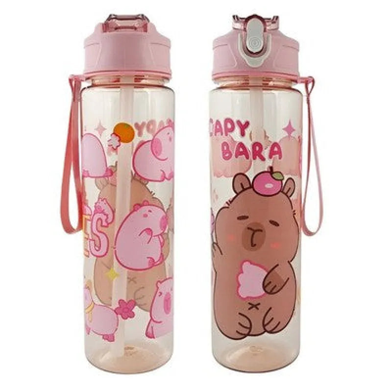 Capy Bara Sportflasche Wasserflasche Trinkflasche Flasche 800 ml - Rosa - WS-Trend.de
