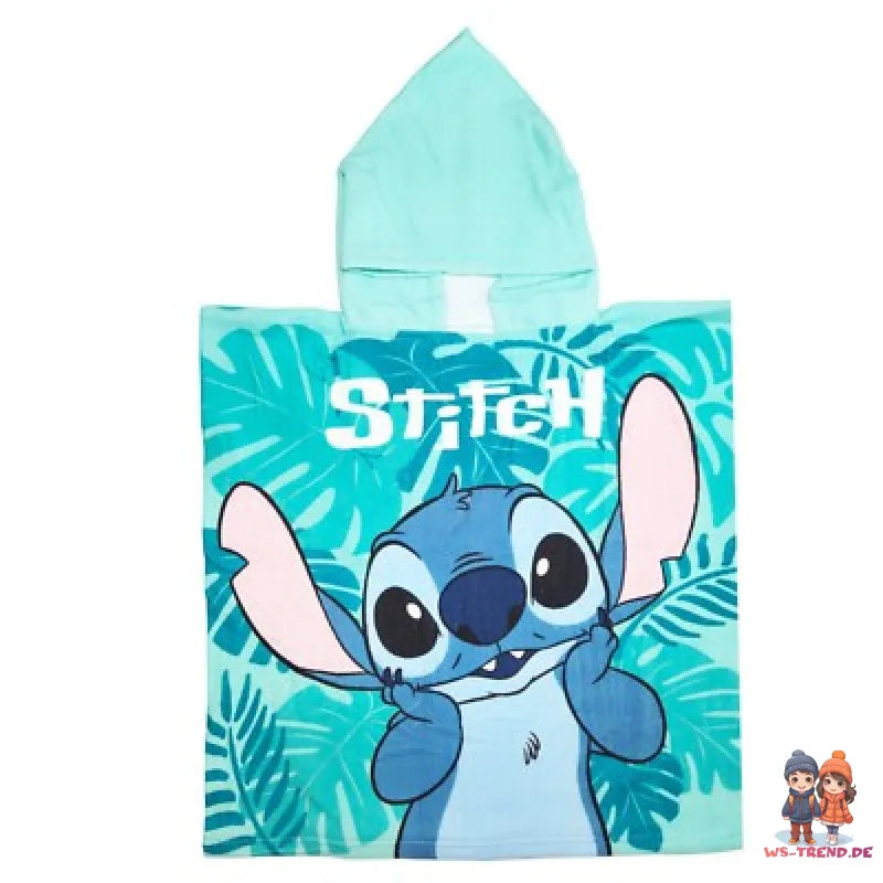 Disney Lilo Stitch Kinder Mädchen Mikrofaser Poncho Badetuch 55x110 cm - WS-Trend.de