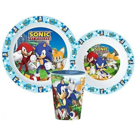 Sonic the Hedgehog Kinder Geschirr Set 3 teilig Becher Teller Schüssel WS Trend.de