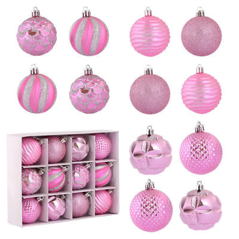 Weihnachtskugeln 12 St Weihnachtsbaumkugel Christbaumkugel Tannenbaumkugel Rosa - WS-Trend.de