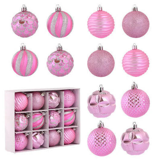 Weihnachtskugeln 12 St Weihnachtsbaumkugel Christbaumkugel Tannenbaumkugel Rosa - WS-Trend.de