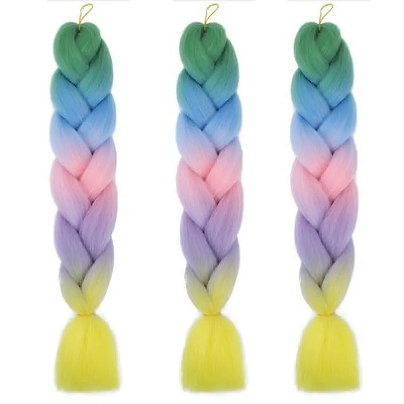 3er-Set Jumbo Kunsthaar (50 cm 100 g) – Kanekalon Extensions für Crochet - Bunt-2 - WS-Trend.de