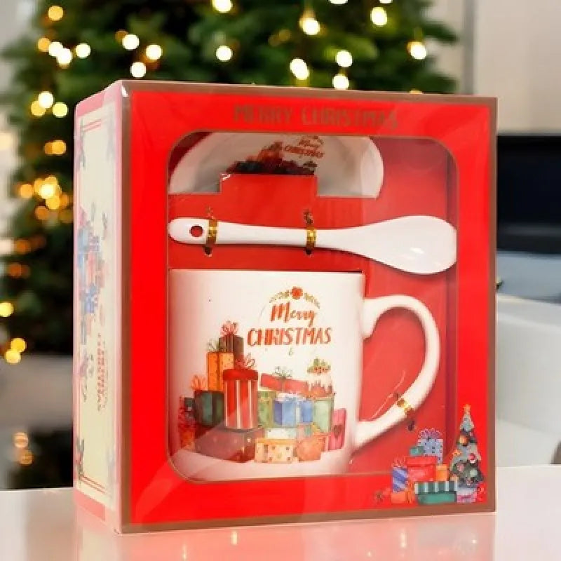 Weihnachten Christmas 3 tlg Set Kaffeetasse Teetasse Tasse Löffel Untertasse - WS-Trend.de