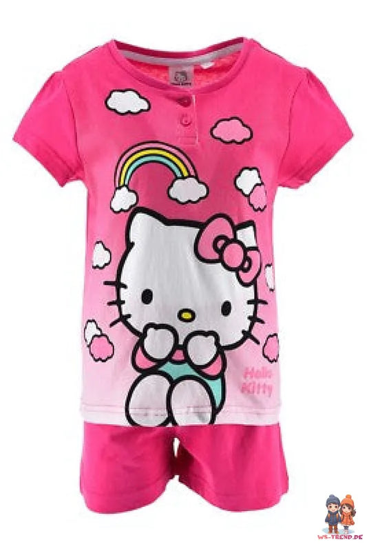 Hello Kitty Kinder Mädchen Schlafanzug Pyjama Shirt Shorts - WS-Trend.de