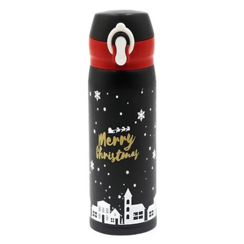Weihnachten X-Mas Edelstahl Wasserflasche Trinkflasche Flasche 500 ml - Schwarz - WS-Trend.de