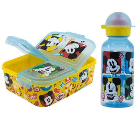 Disney Mickey Maus 2 tlg Kinder Lunch Set Brotdose Trinkflasche 370 ml - WS-Trend.de