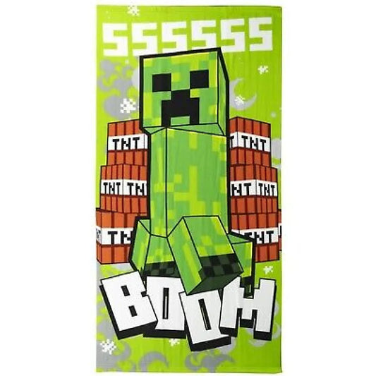 MInecraft Gamer Creeper Mikrofaser Badetuch Strandtuch XL 70x140 cm WS Trend.de