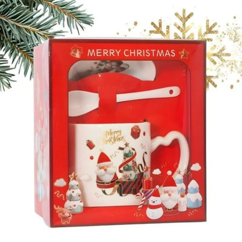 Weihnachten Christmas 3 tlg Set Kaffeetasse Teetasse Tasse Löffel Untertasse - WS-Trend.de