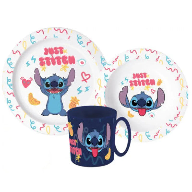 Disney Stitch Kinder Geschirr-Set 3 teilig Becher Teller Schüssel Frühstücksset - WS-Trend.de