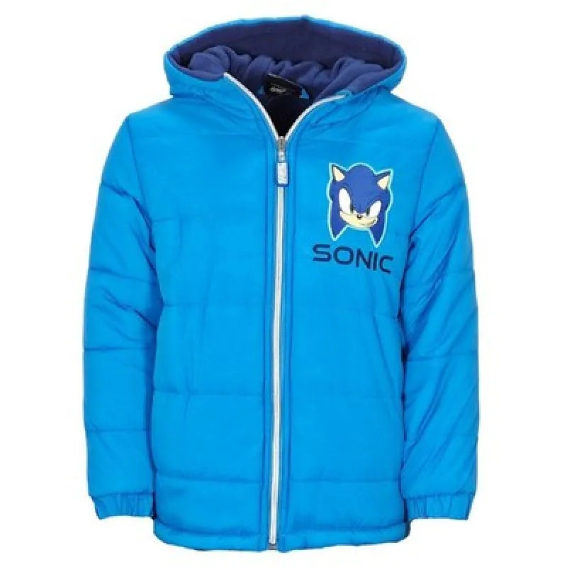 Sonic The Hedgehog Kinder Winterjacke Jungen Jacke mit Kapuze 98 bis 128 - Blau 122 - WS-Trend.de