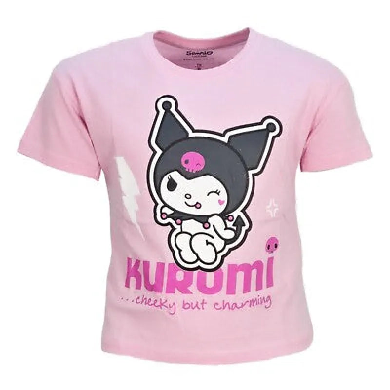 Hello Kitty Kuromi Kinder Mädchen kurzarm T-Shirt Shirt Gr 116 bis 158 Baumwolle - WS-Trend.de