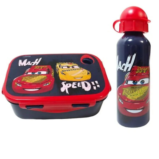 Disney Cars Lightning McQueen 2 tlg Lunch Set Brotdose Trinkflasche Alu 530 ml WS Trend.de