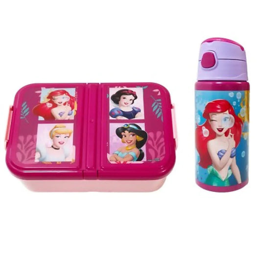 Disney Princess Arielle 2 tlg Set Brotdose 3 Kammern Alu Trinkflasche 500 ml WS Trend.de