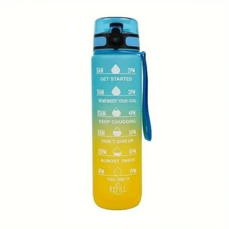 XL Sportflasche Wasserflasche Trinkflasche Flasche 1000 ml in 7 Farben - Blau/Gelb - WS-Trend.de