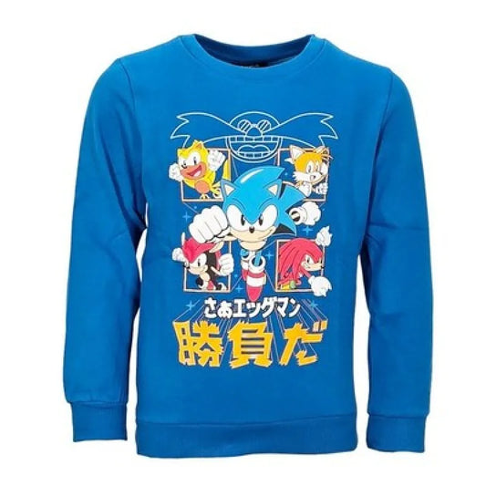 Sonic the Hedgehog Kinder Jungen Pullover Sweater Pulli Gr. 104 bis 152 - Blau 140 - WS-Trend.de