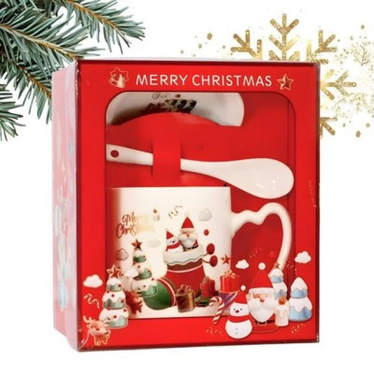 Weihnachten Christmas 3 tlg Set Kaffeetasse Teetasse Tasse Löffel Untertasse - WS-Trend.de