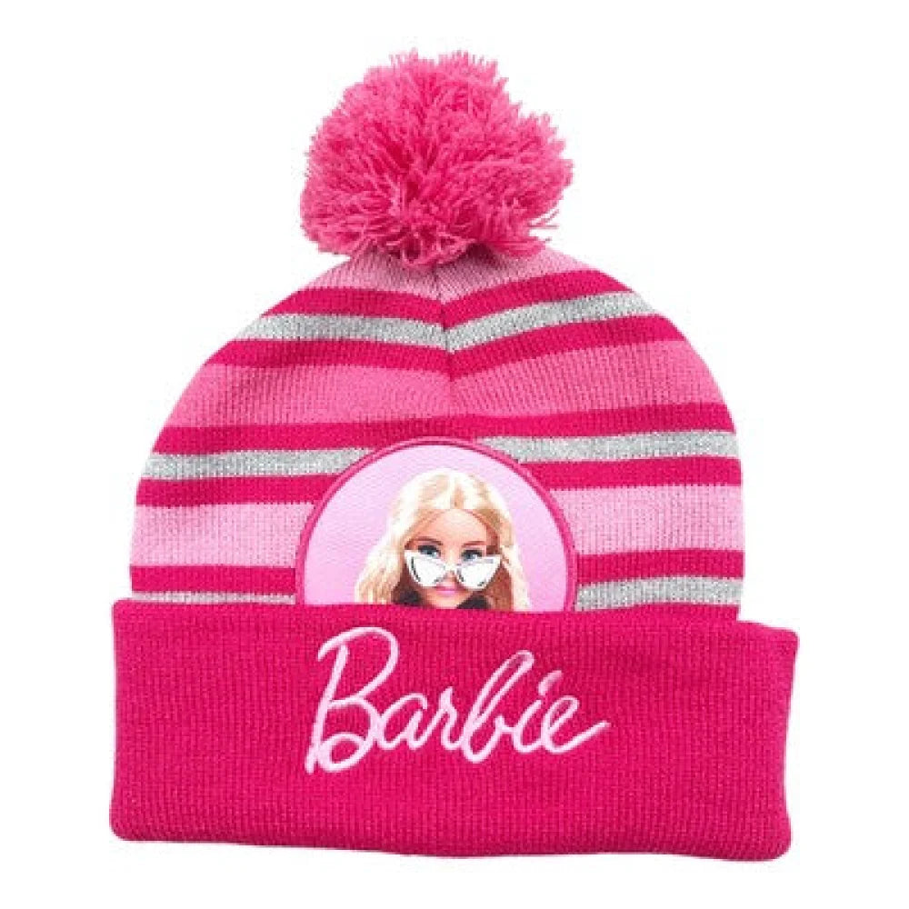 Barbie Kinder Mädchen Hebst Winter Bommel Mütze Gr. 54 - WS-Trend.de