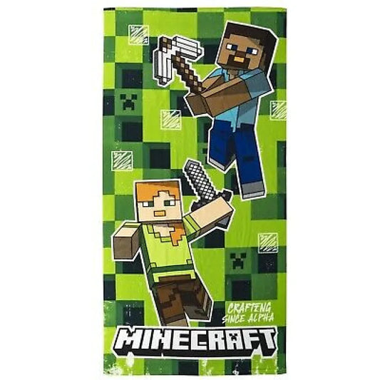 MInecraft Gamer Steve Alex Mikrofaser Badetuch Strandtuch XL 70x140 cm - WS-Trend.de