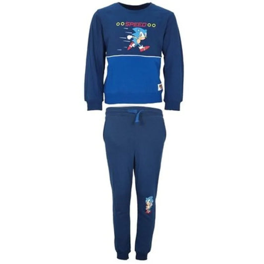 Sonic the Hedgehog Jogginganzug Sporthose Hose Pulli Sweater 92-128 Blau - 128 - WS-Trend.de