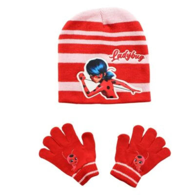 Miraculous Ladybug Kinder Herbst 2tlg Set Wintermütze Handschuhe Gr. 54 - Ansicht 2