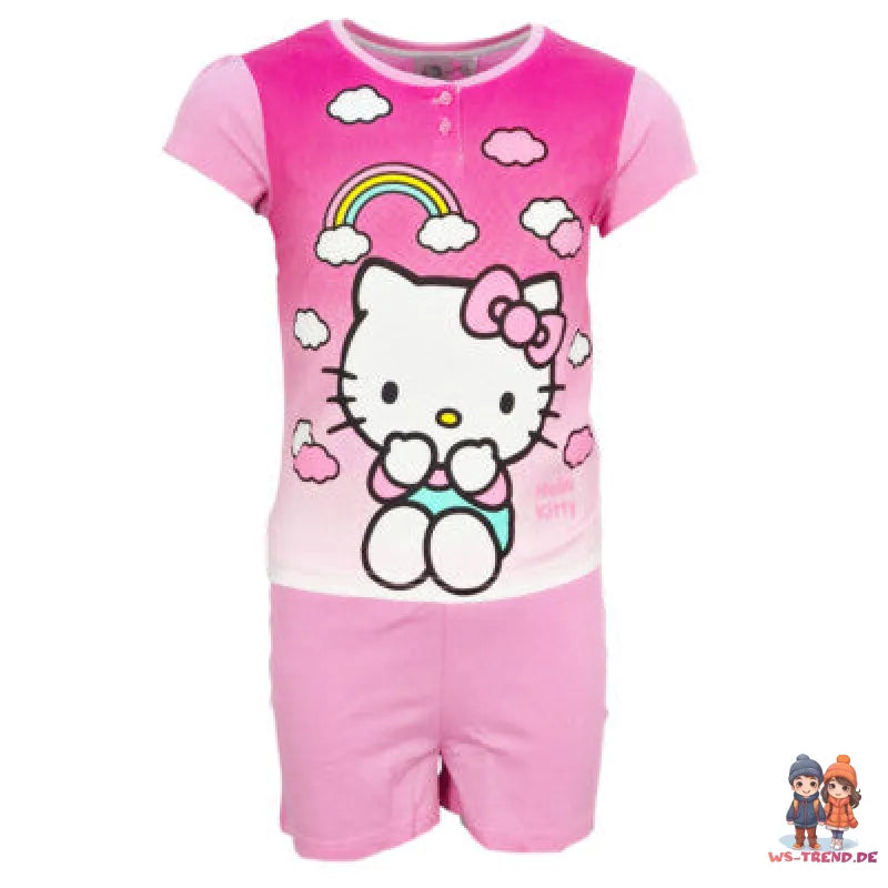 Hello Kitty Kinder Mädchen Schlafanzug Pyjama Shirt Shorts - WS-Trend.de