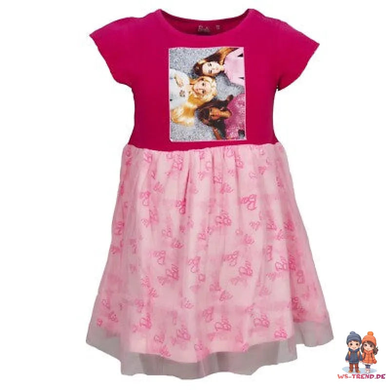 Barbie and Freinds Kinder Mädchen Sommerkleid Kleid Gr 98-128 Baumwolle - WS-Trend.de