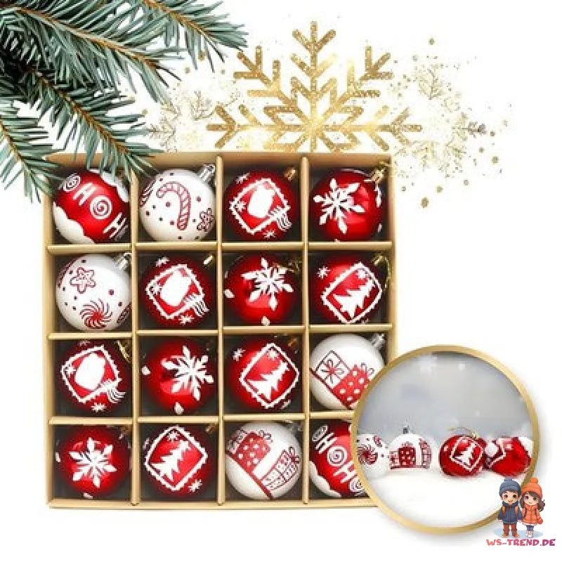Weihnachtskugeln 16 St Weihnachtsbaumkugel Christbaumkugel Tannenbaumkugel - WS-Trend.de