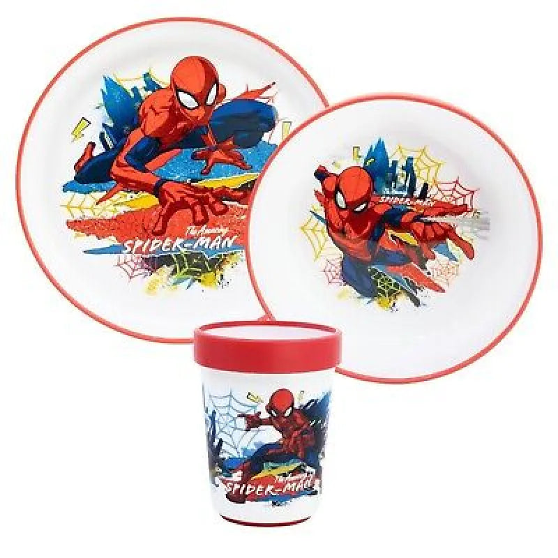 Marvel Spiderman Kinder antirutsch Geschirr-Set 3 teilig Becher Teller Schüssel - WS-Trend.de