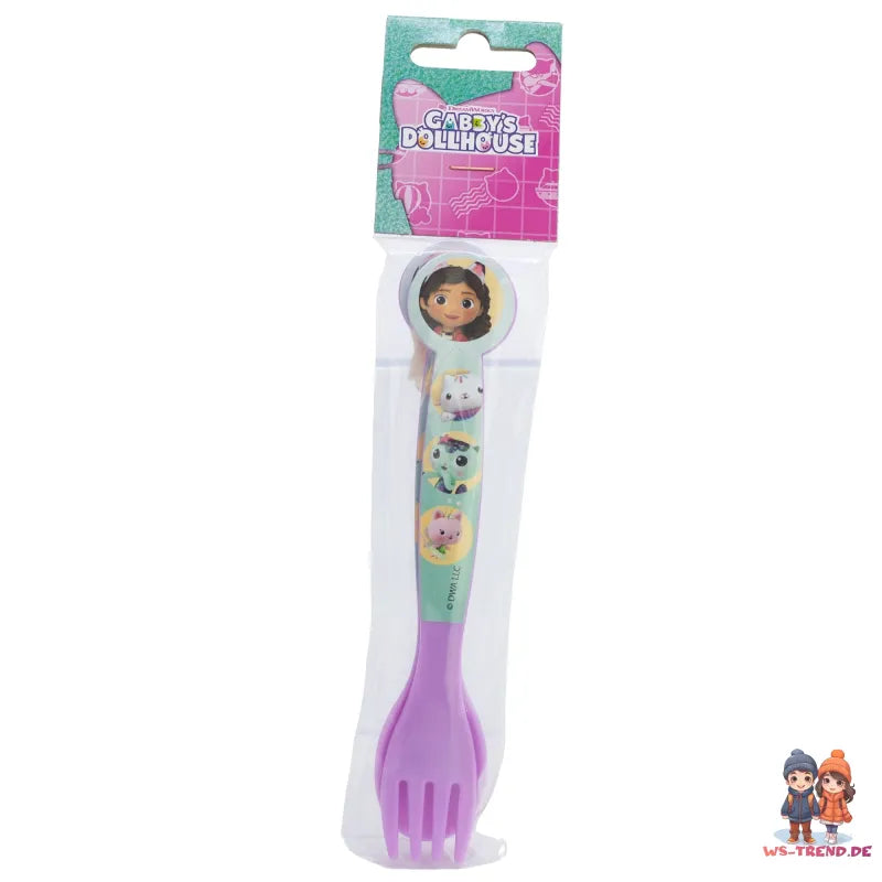 Gabbys Dollhouse Kinder 4 tlg Set Brotdose 3 Kammern Alu-Trinkflasche Besteck - WS-Trend.de