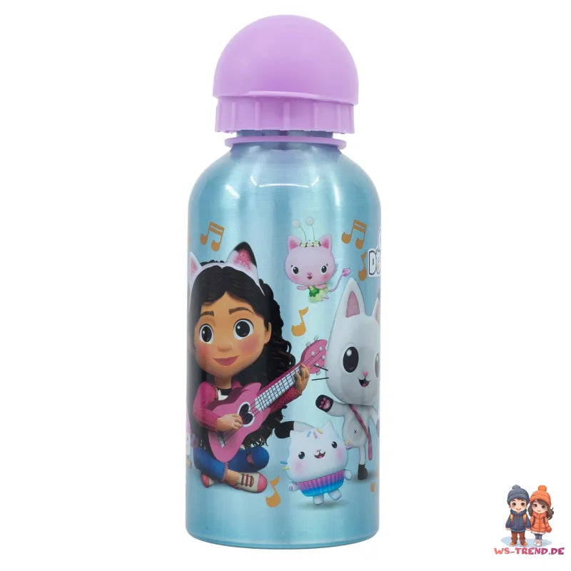 Gabbys Dollhouse Kinder 4 tlg Set Brotdose 3 Kammern Alu-Trinkflasche Besteck - WS-Trend.de