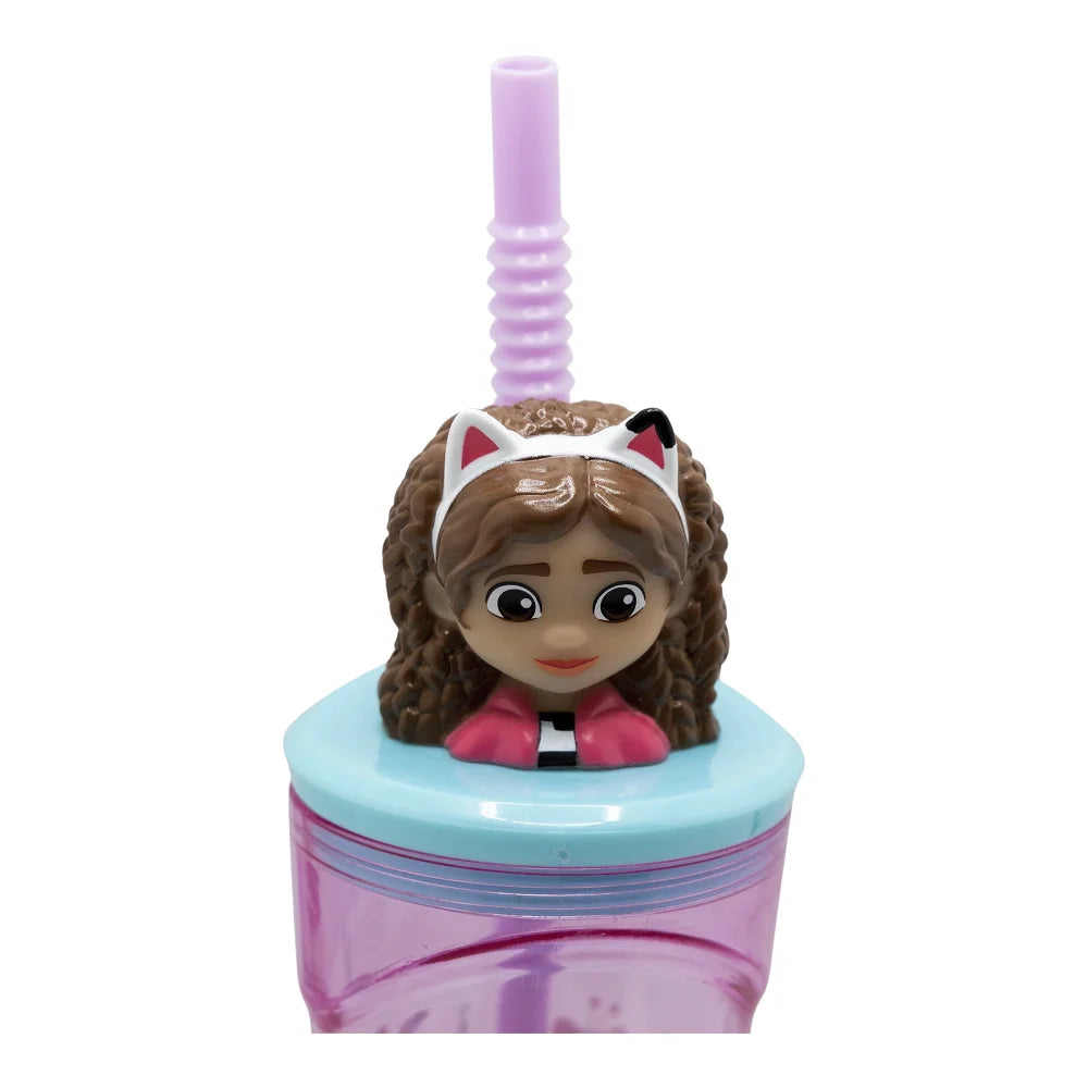 Gabbys Dollhouse 3D Kinder Mädchen Trinkbecher Becher mit Halm 360 ml - WS-Trend.de
