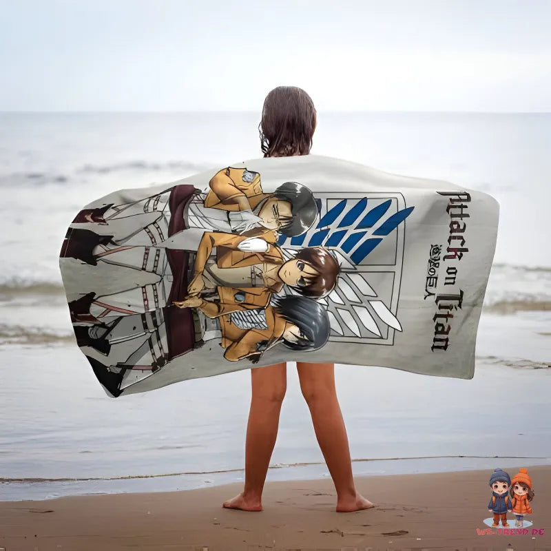 Anime Attack on Titan Mikrofaser Strandtuch Handtuch Badetuch XL 70x140 cm - WS-Trend.de