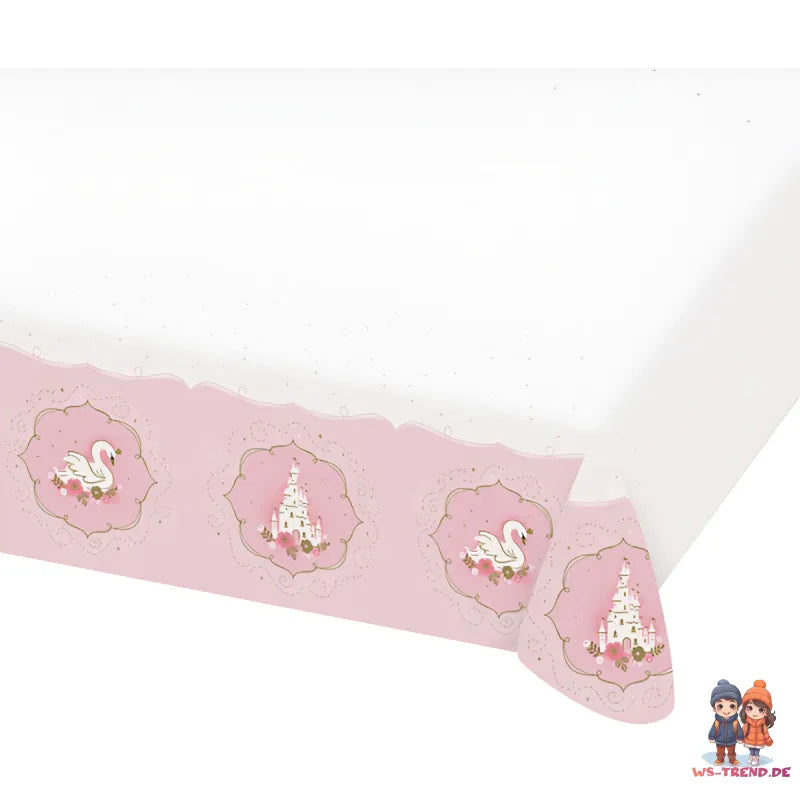 Schwan Schloß Geburtstag Deko Set 33 tlg. Geschirr Kinder Partyset Tischdecke - WS-Trend.de
